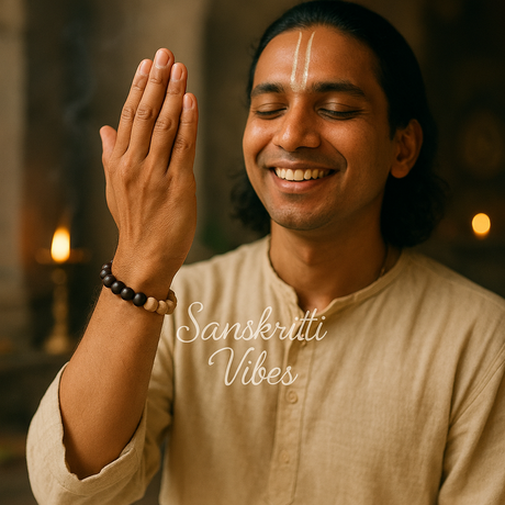 Shaligram and Tulsi Beads Powerful Bracelet – Divine Spiritual Bracelet for Devotees - Retail Maharaj