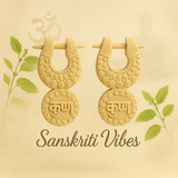 Handmade Krishna Carved Tulsi Earrings – Spiritual Jewelry for Devotees of Shri Krishna