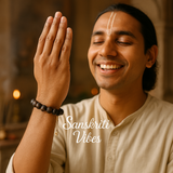 Dark Brown Shyama Tulsi Beads Handmade Bracelet – Adjustable Spiritual Bracelet for Devotees