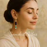 Handmade Beautifully Designed Radha Carved Tulsi Earrings – Divine Spiritual Jewelry