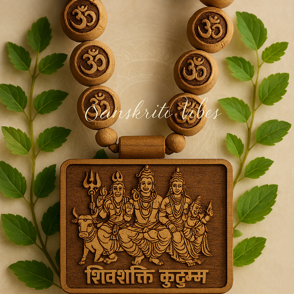 Shiv Parivar Shankar Ji Tulsi Locket Mala – Handcrafted Spiritual Neckpiece