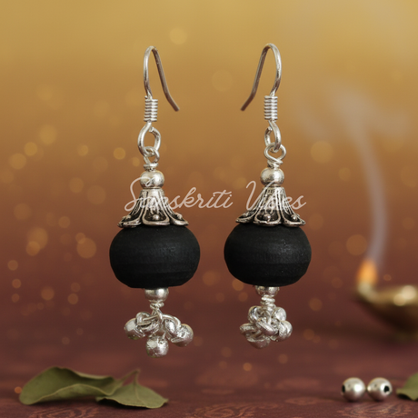 Sterling Silver Beautifully Designed Tulsi Earrings – Elegant Spiritual Jewelry - Retail Maharaj