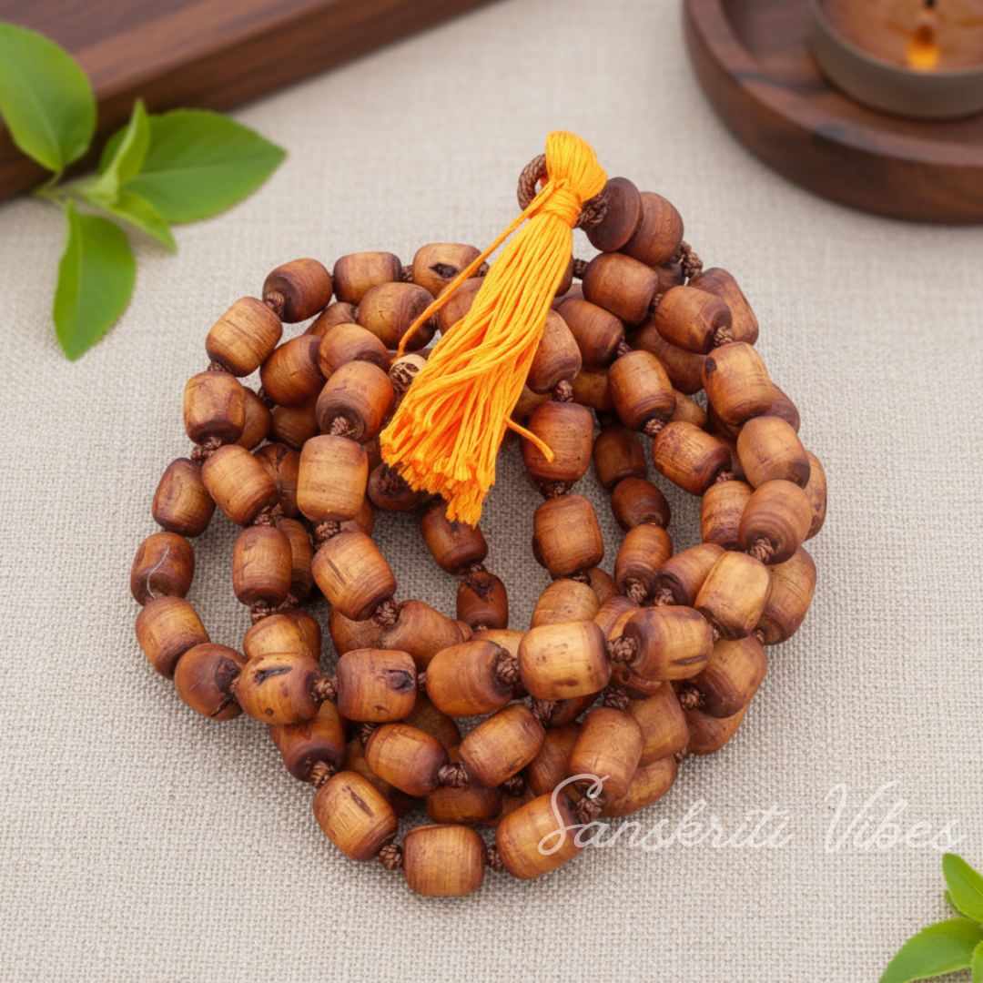 Tulsi Japa Mala – 108 Beads with Guru Bead | Pure Tulsi Wood Prayer Mala for Chanting & Meditation - Retail Maharaj