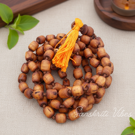 Tulsi Japa Mala – 108 Beads with Guru Bead | Pure Tulsi Wood Prayer Mala for Chanting & Meditation - Retail Maharaj