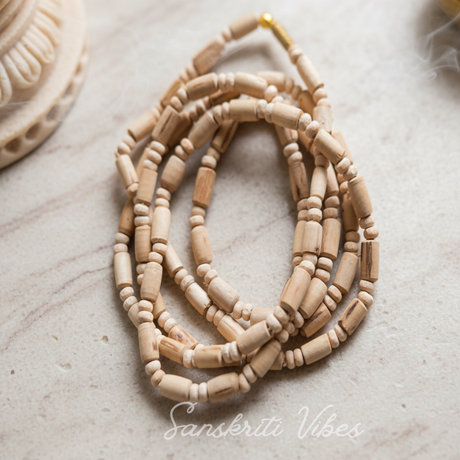 Cylindrical Beads with Tiny Round Shape Beads – 3 Round Kanthi Mala, Premium Quality - Retail Maharaj