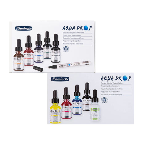 Schmincke Aqua Drop Liquid Watercolour Set Pigment Based Fluid Colours - Retail Maharaj