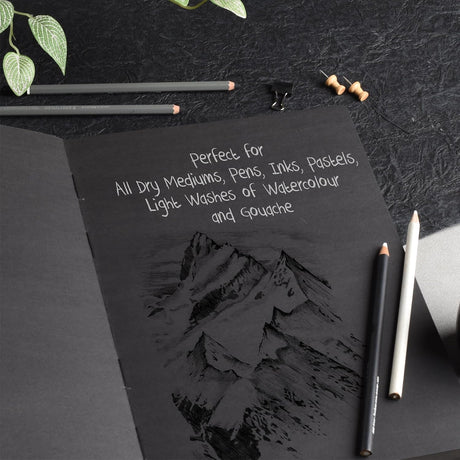 Scholar Carbon Black Paper Journal Sketchbook 180 GSM – A5 / A4 - Retail Maharaj