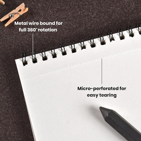 Scholar Novice Wire Bound Artist Sketch Pad 130 GSM Natural Shade Paper - Retail Maharaj