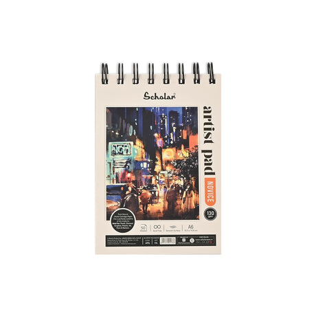 Scholar Novice Wire Bound Artist Sketch Pad 130 GSM Natural Shade Paper - Retail Maharaj