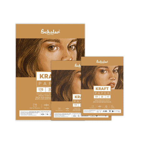 Scholar Kraft Toned Paper Loose Sheets 170gsm for Sketching and Mixed Media - Retail Maharaj