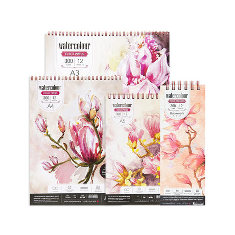 Scholar Watercolor Pad Wire-O Cold Pressed Paper 300 GSM – Spiral Bound Watercolour Pad - Retail Maharaj