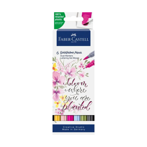 Faber Castell Goldfaber Aqua Dual Tip Watercolour Marker Set Brush and Fineliner