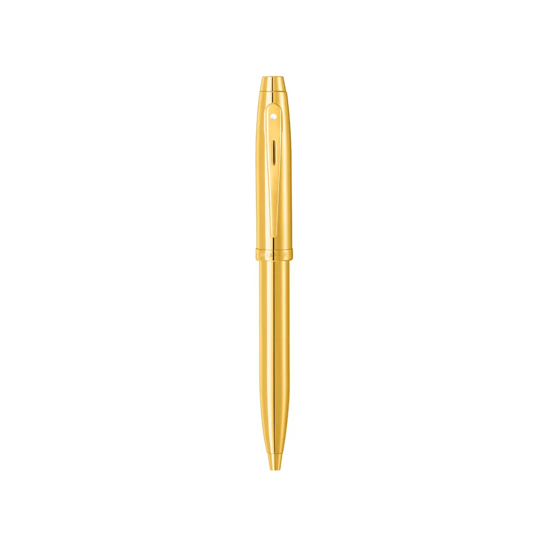 Sheaffer 100 Gold Finish Writing Pen with PVD Gold Trim