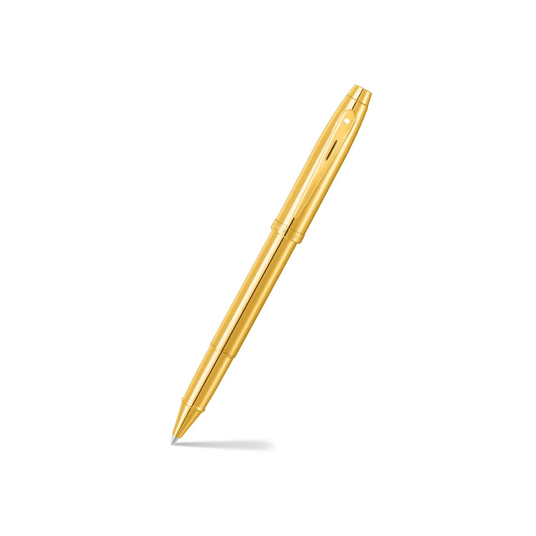 Sheaffer 100 Gold Finish Writing Pen with PVD Gold Trim