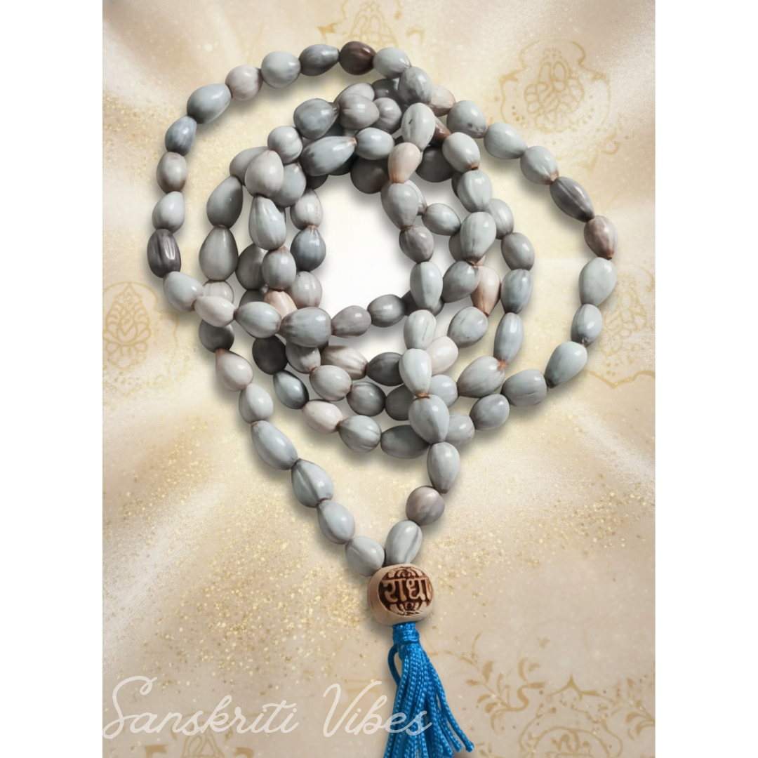 Original Vaijanti Seeds Mala 108 plus 1 Beads Natural Vaijanti Japa Mala for Meditation Prayer and Divine Blessings - Retail Maharaj