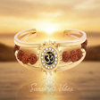 Gold Om Sun Cuff Rudraksha Kada Adjustable Spiritual Bracelet for Men and Women - Retail Maharaj