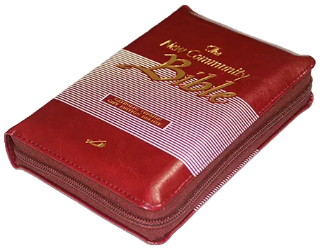 New Community Bible: Standard Edition With Zip | Leather PU | Thumb Index | Golden Edge | Red - Retail Maharaj
