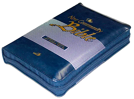 New Community Bible: Standard Edition With Zip | Leather PU | Thumb Index | Golden Edge | Blue - Retail Maharaj