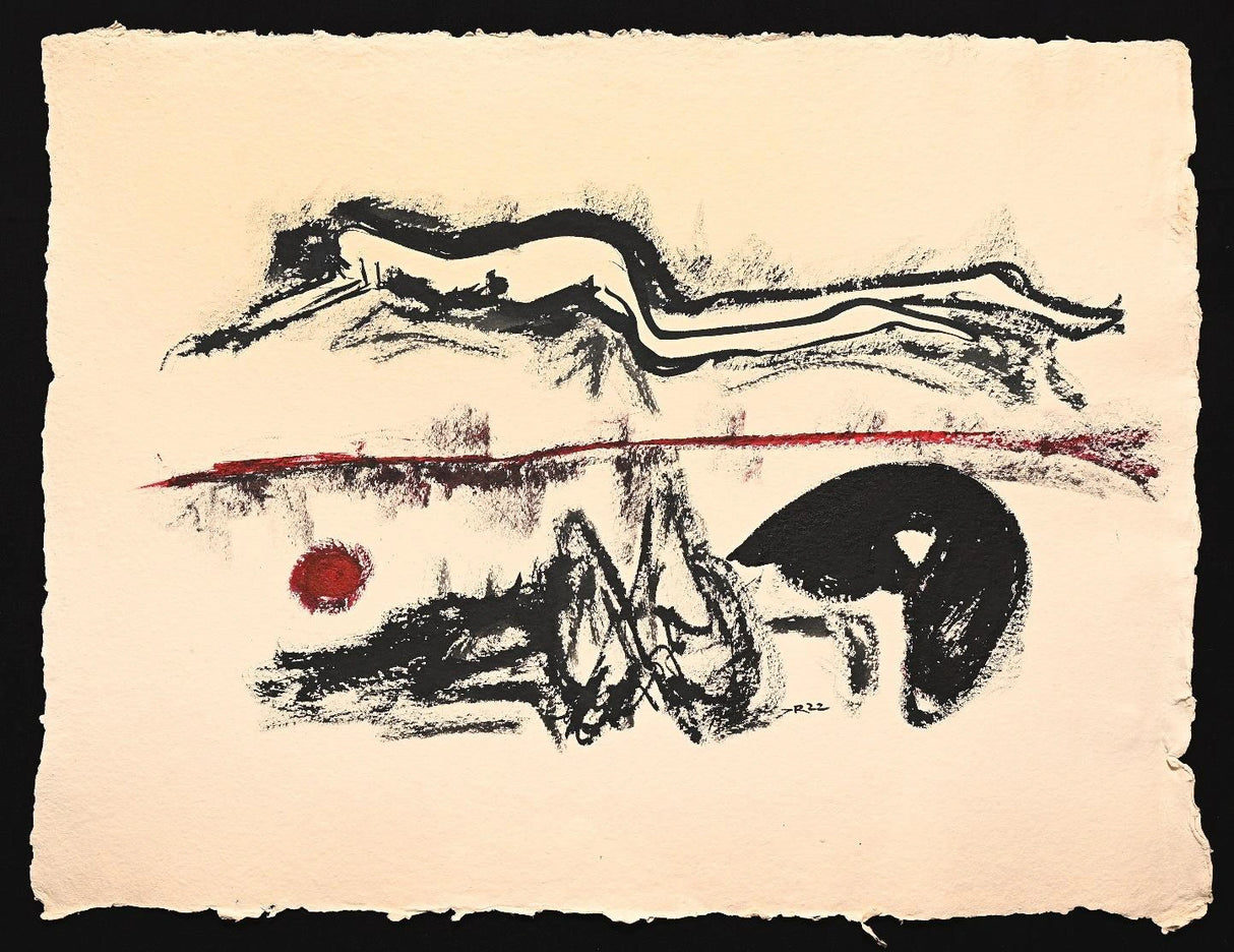 “THE CLONE WITHIN” by Debajyoti Roy – Original Mixed Media Artwork (Acrylic, Ink & Charcoal on Handmade Paper)