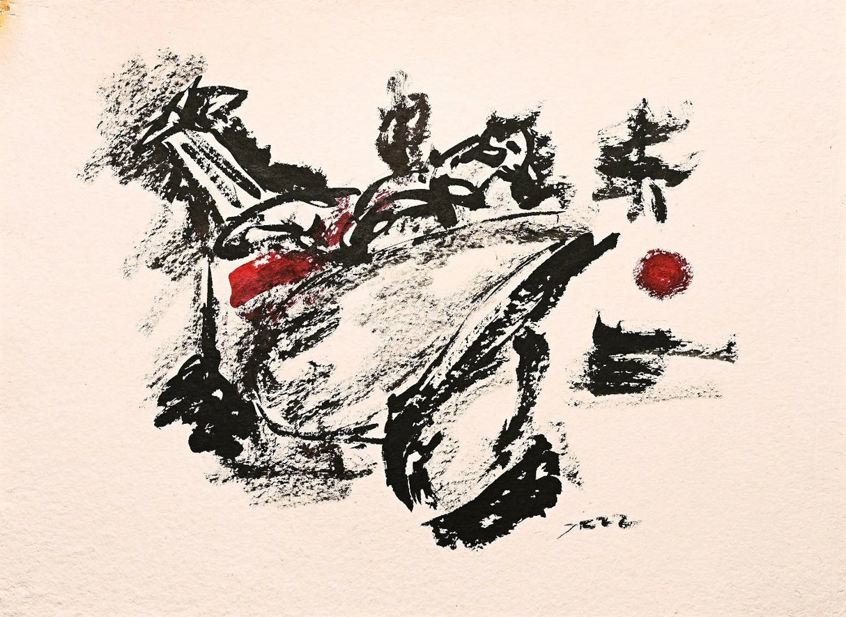 “Torment of Existence” by Debajyoti Roy – Original Ink & Mixed Media Artwork on Textured Canvas