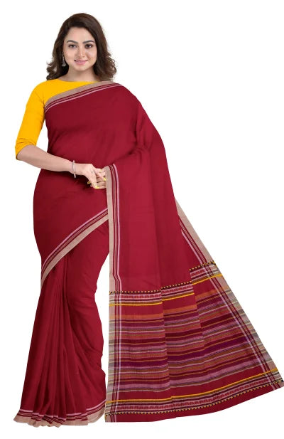 Tangail Cotton Saree – Red - Retail Maharaj