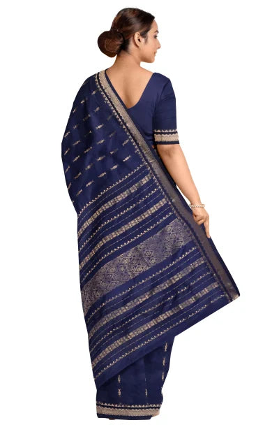 Garod Silk Saree – Navy Blue - Retail Maharaj