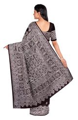 Kantha Silk Saree – Chocolate Brown