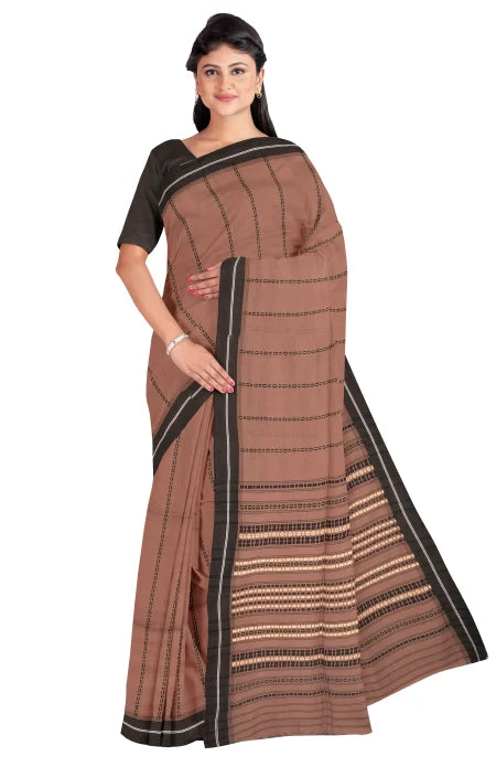 Begumpuri Cotton Saree – Chocolate Brown - Retail Maharaj