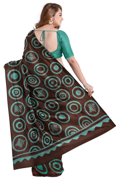 Batik Silk Saree – Multi Colour - Retail Maharaj