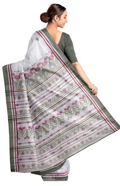 Handwoven Tangail Silk Saree – Multi Colour