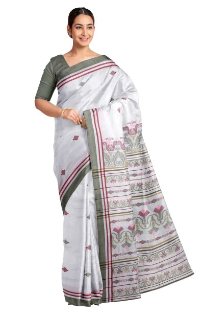 Handwoven Tangail Silk Saree – Multi Colour