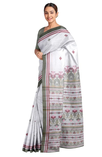 Handwoven Tangail Silk Saree – Multi Colour