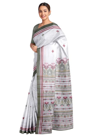 Handwoven Tangail Silk Saree – Multi Colour - Retail Maharaj