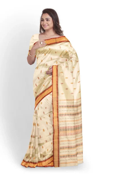 Garod Silk Saree – Off White - Retail Maharaj