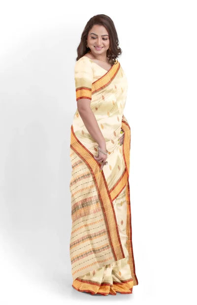 Garod Silk Saree – Off White - Retail Maharaj