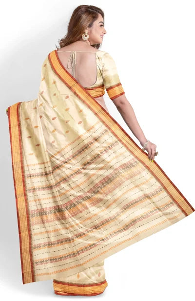 Garod Silk Saree – Off White - Retail Maharaj