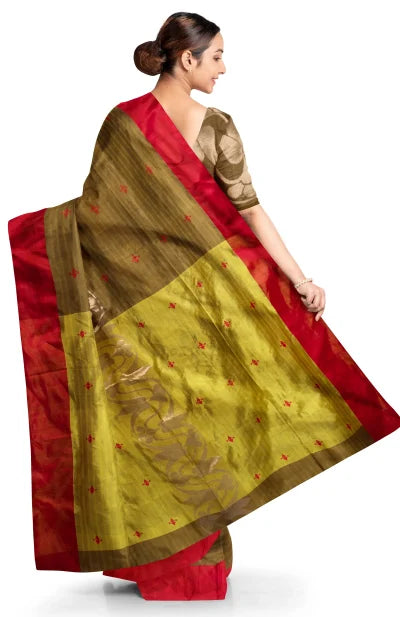 Handwoven Tangail Silk Saree – Multi Colour