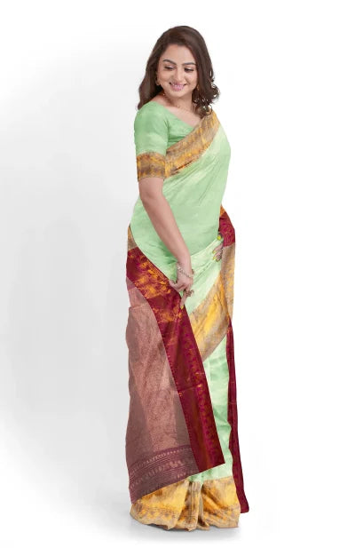 Handwoven Tangail Silk Saree – Multi Colour - Retail Maharaj