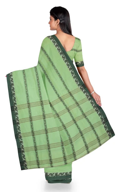 Santipuri Cotton Saree – Green - Retail Maharaj