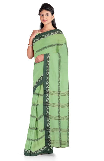 Santipuri Cotton Saree – Green - Retail Maharaj