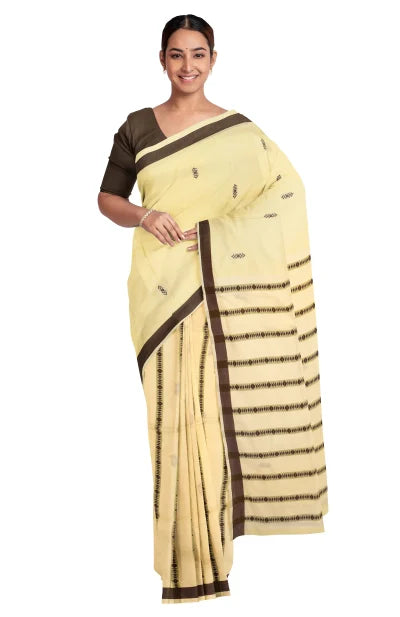 Begumpuri Cotton Saree – Lemon Yellow