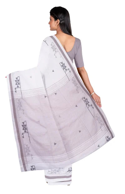 Tangail Cotton Saree – White - Retail Maharaj