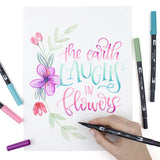 Tombow Dual Brush Pen Set – Floral Palette (20 Colours with Blender)