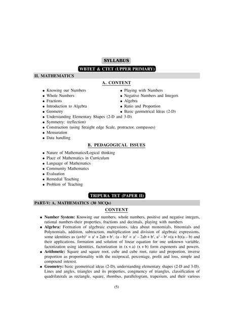 Mathematics [WBTET & CTET (UPPER PRIMARY)] [Tripura TET (II) Elementary Stage (VI-VIII)] - Retail Maharaj