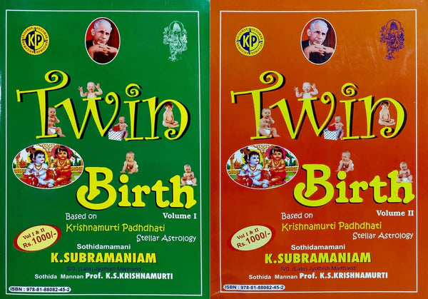 Twin Birth Based on KP Stellar Astrology (2 Volume set) [English] By Sothidamamani K Subramaniam - Retail Maharaj
