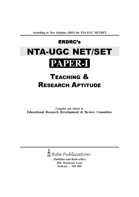 ERDRC’s NTA-UGC NET/SET PAPER-I TEACHING & RESEARCH APTITUDE - Retail Maharaj