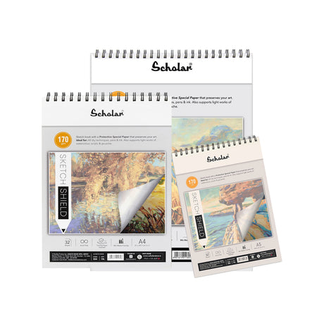 Scholar Shield Butter Paper Sketch Book 170 GSM – A3 / A4 / A5 (Landscape) - Retail Maharaj