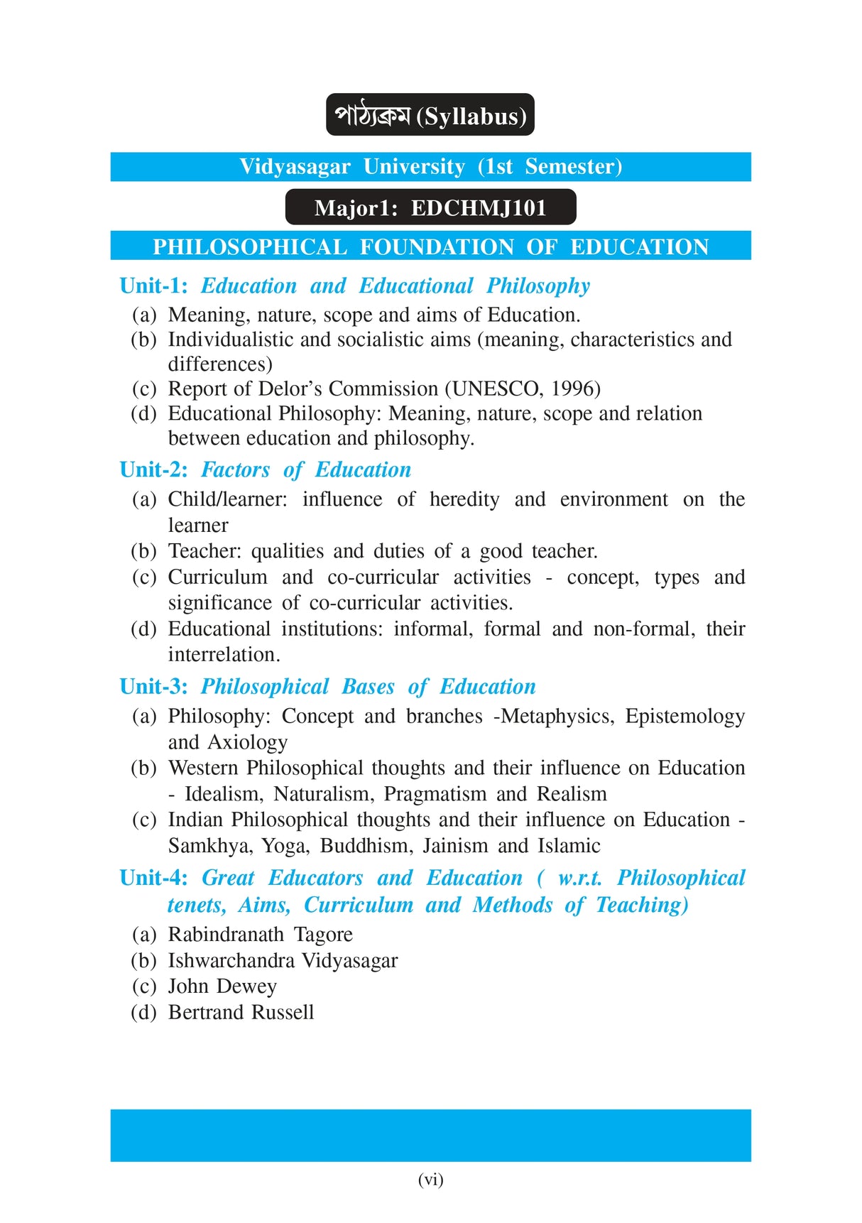 Sikshar Darshonik Vitti_(Philosophical Foundation of Education)_VU_Major1 EDCHMJ101 - Retail Maharaj