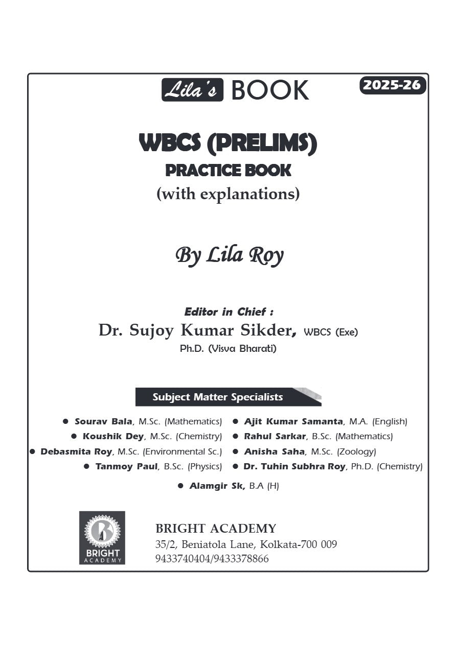 WBCS Prelims Practice Book 2025-26 (English Version)