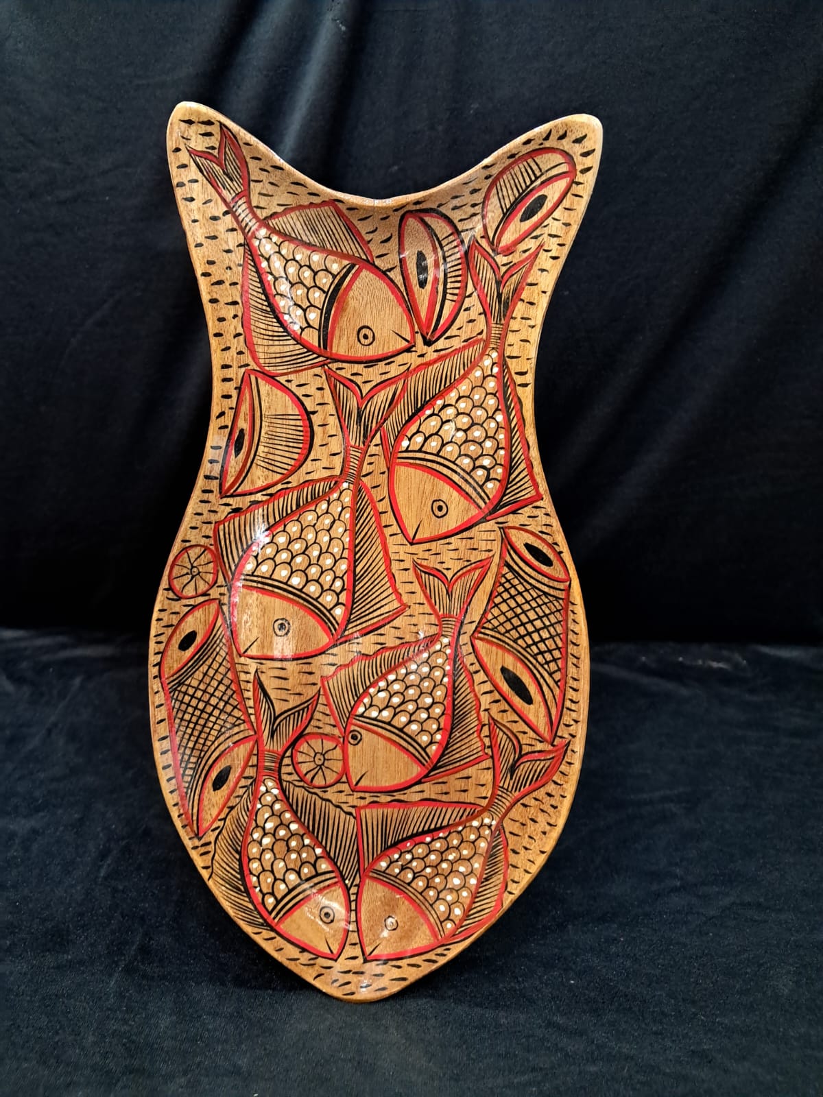 School of Grace – Fish-Shaped Wooden Tray